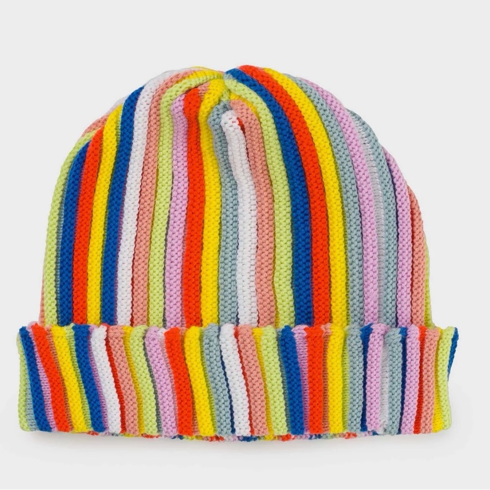 Colorful verloop knit beanie hat
